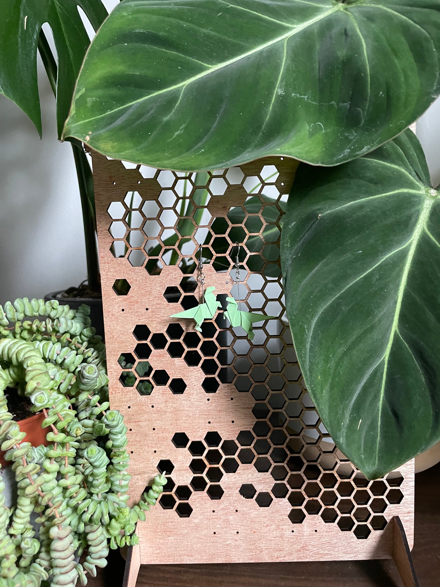 Origami T Rex Earrings