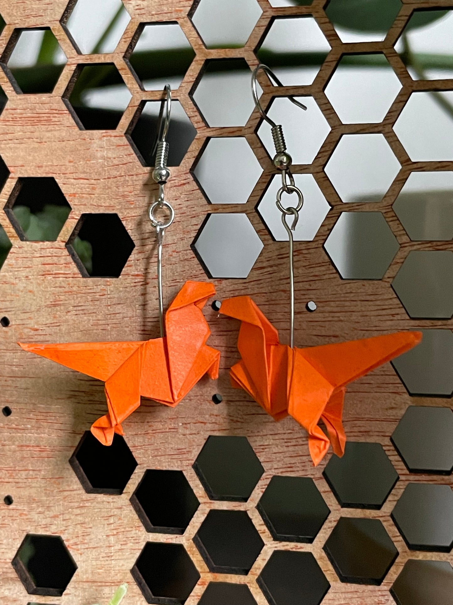 Origami T Rex Earrings