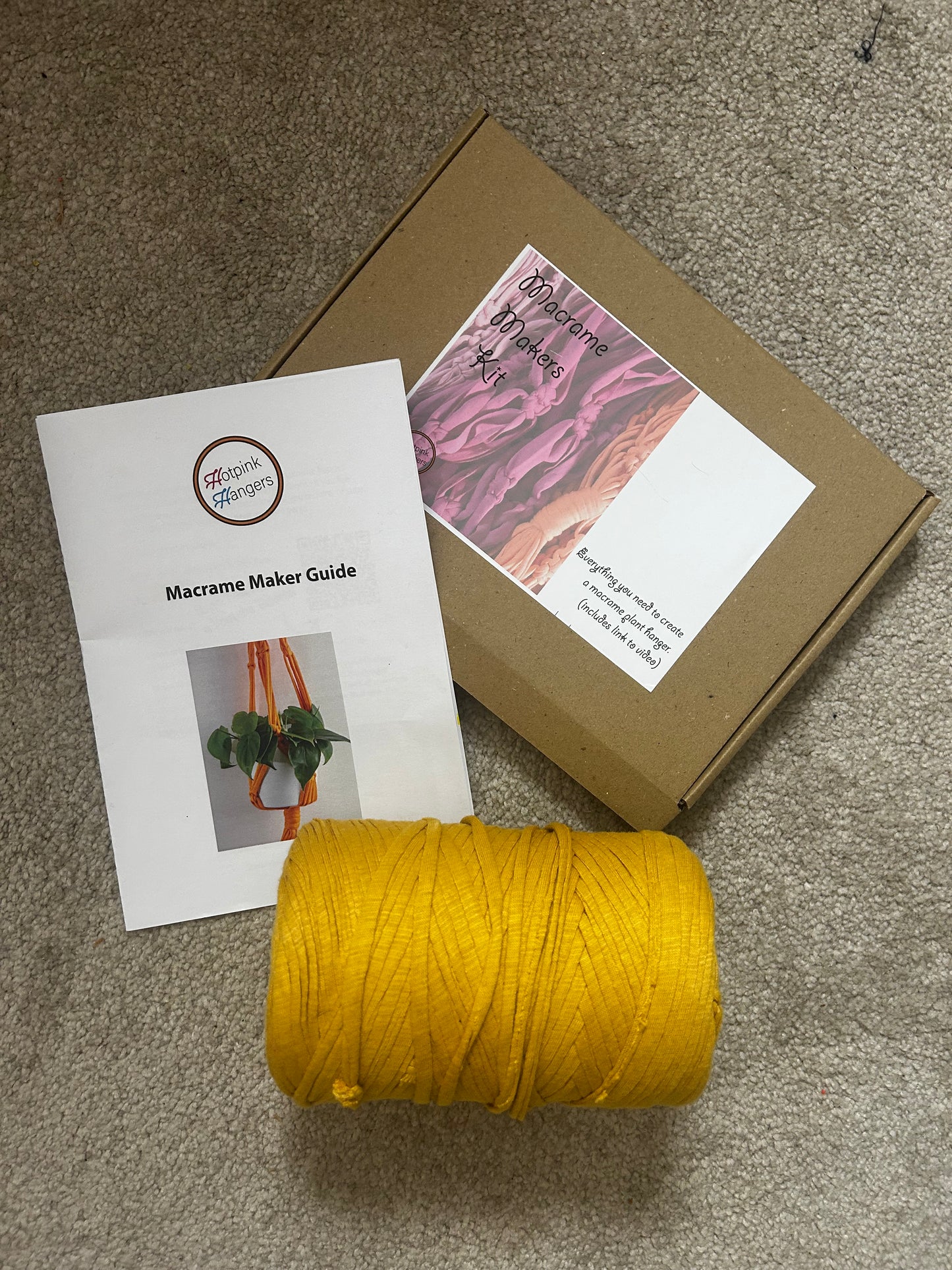 Macrame Plant Hanger Kit - Sustainable T-Shirt Yarn | DIY Craft Kit with Video Instructions