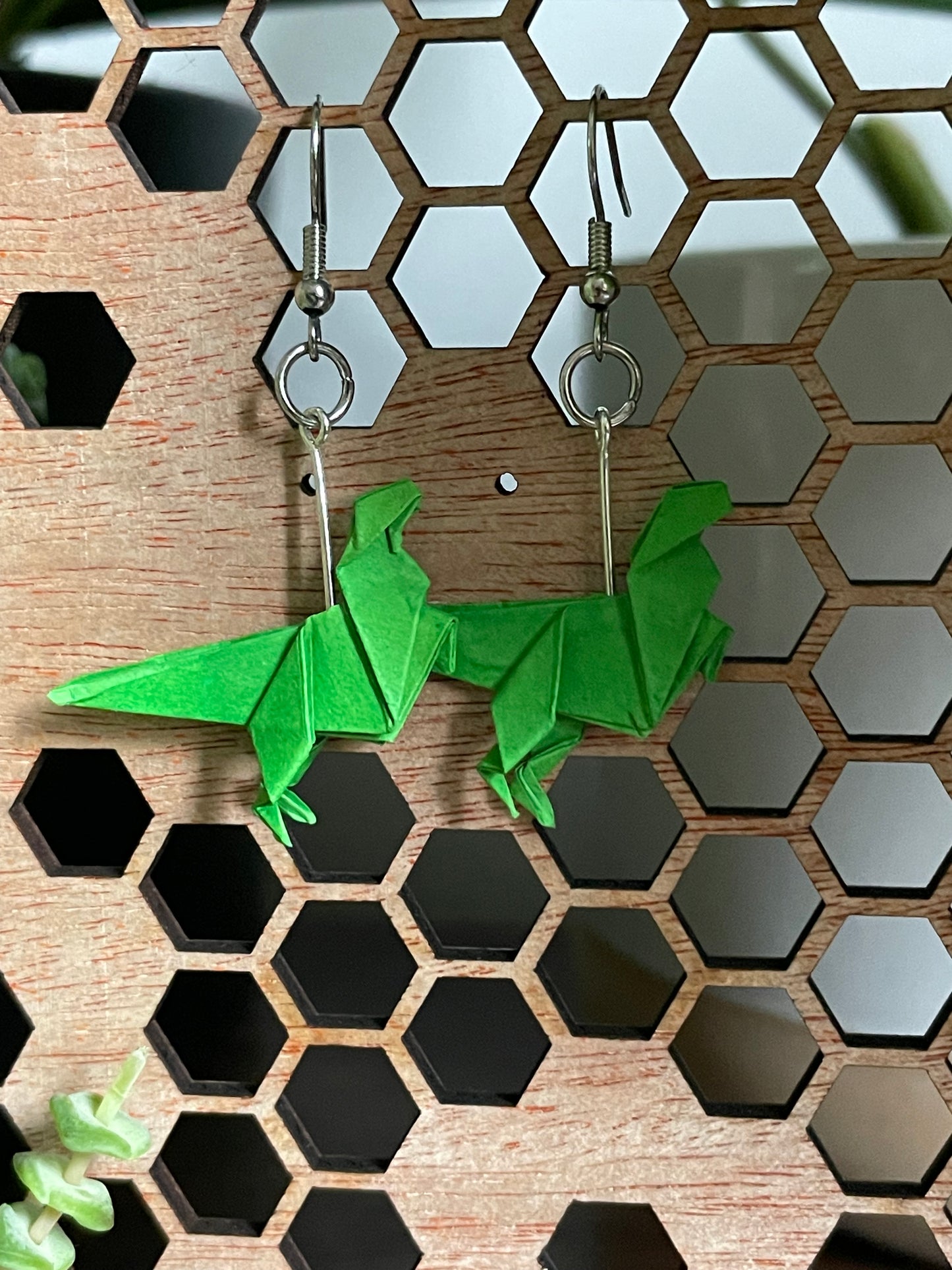 Origami T Rex Earrings