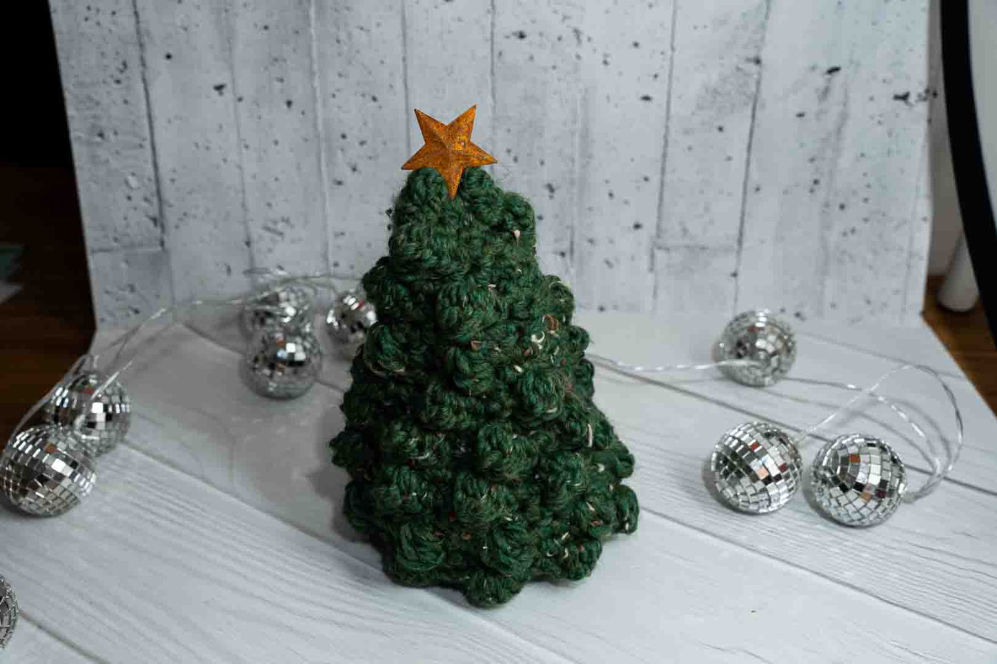 Chunky Handmade Crochet Trees - Cozy Wool with Tin Star Topper