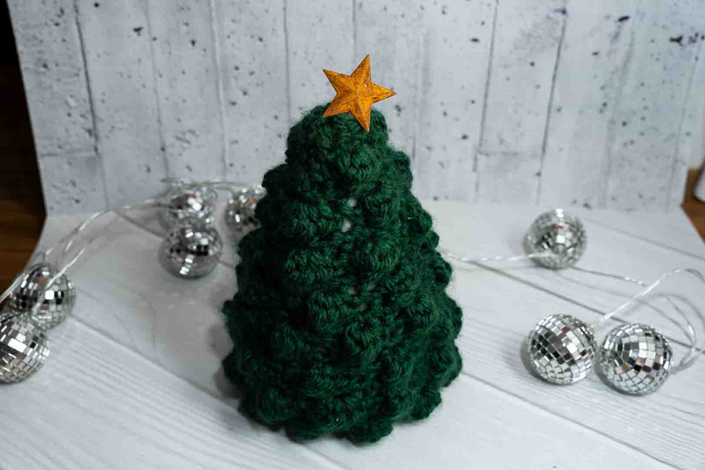 Chunky Handmade Crochet Trees - Cozy Wool with Tin Star Topper