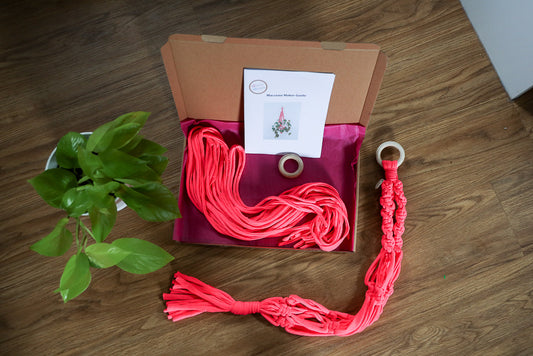 Buy Online Premium Quality and Beautiful Make your own Macrame Plant Hanger Kit - Hotpinkhangers