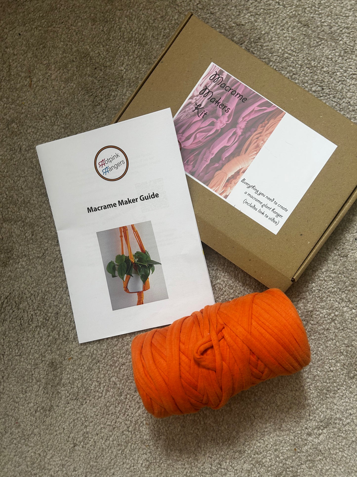 Macrame Plant Hanger Kit - Sustainable T-Shirt Yarn | DIY Craft Kit with Video Instructions