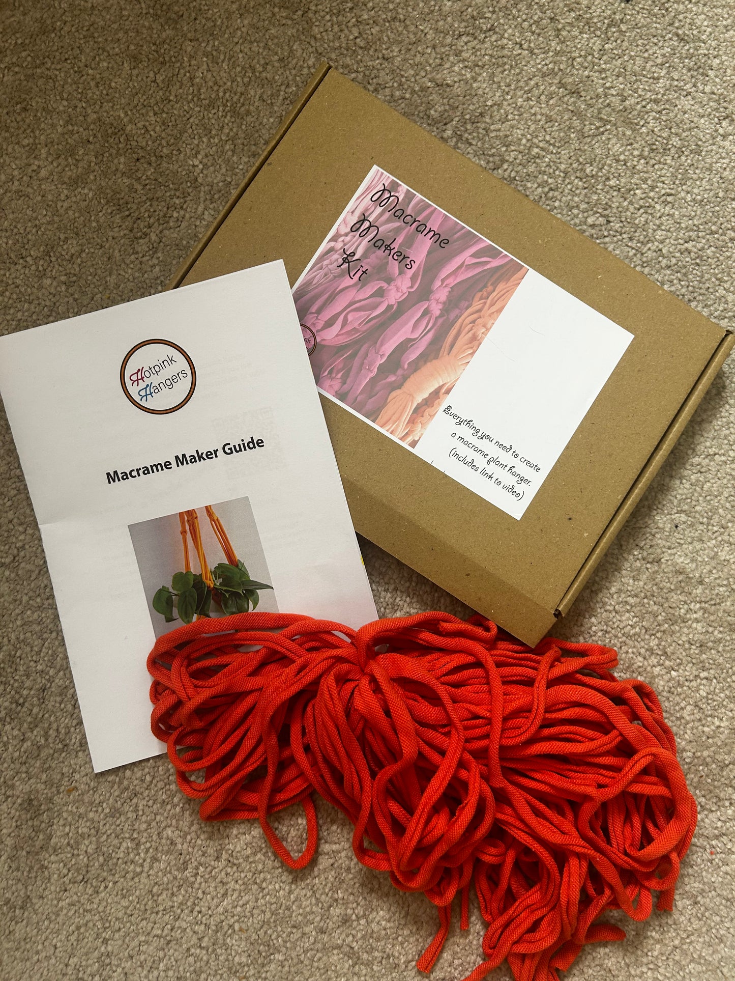 Macrame Plant Hanger Kit - Sustainable T-Shirt Yarn | DIY Craft Kit with Video Instructions