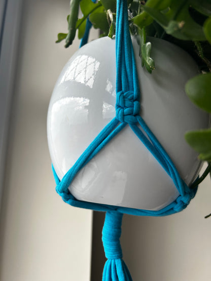 Macrame Hanger Twisted Cyan