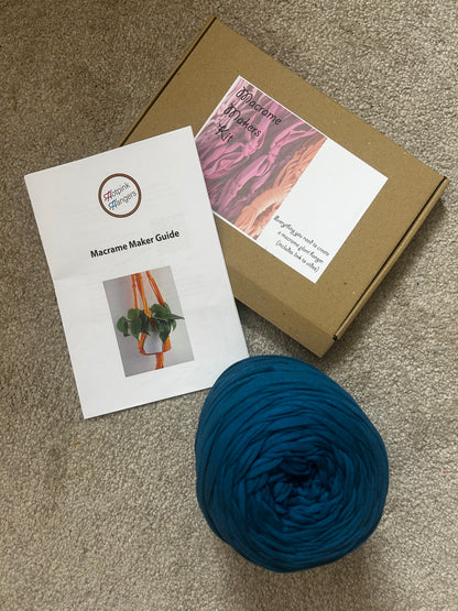 Macrame Plant Hanger Kit - Sustainable T-Shirt Yarn | DIY Craft Kit with Video Instructions
