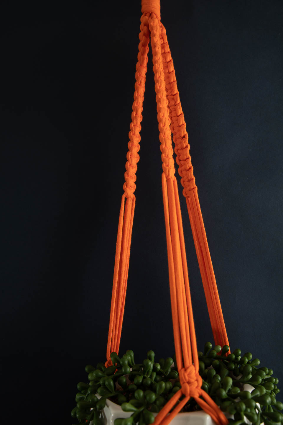 Buy Online Premium Quality and Beautiful Orange Long Macrame Plant Hanger - Hotpinkhangers