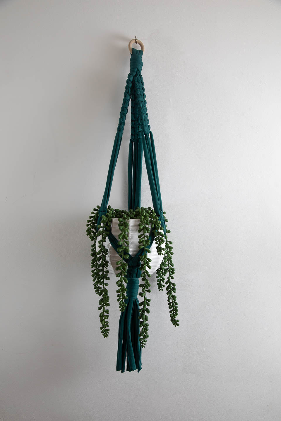 Buy Online Premium Quality and Beautiful Chunky Deep Emerald  Macrame Plant Hanger - Hotpinkhangers