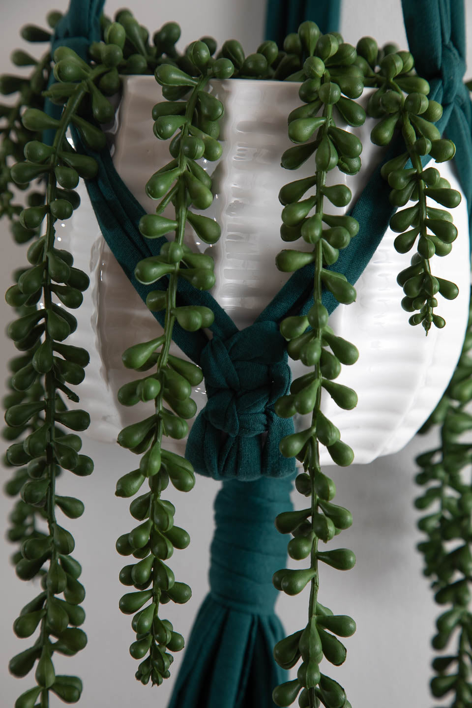 Buy Online Premium Quality and Beautiful Chunky Deep Emerald  Macrame Plant Hanger - Hotpinkhangers