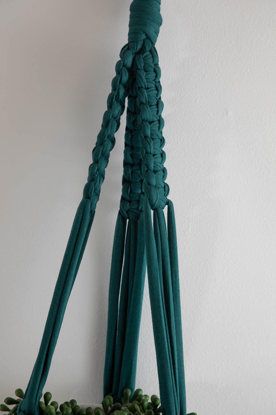 Buy Online Premium Quality and Beautiful Chunky Deep Emerald  Macrame Plant Hanger - Hotpinkhangers