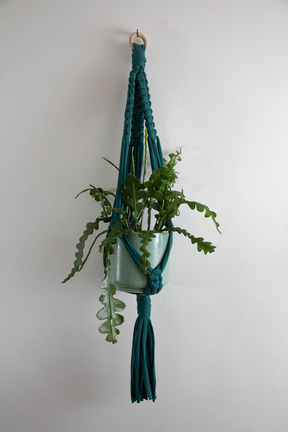 Buy Online Premium Quality and Beautiful Chunky Deep Emerald  Macrame Plant Hanger - Hotpinkhangers