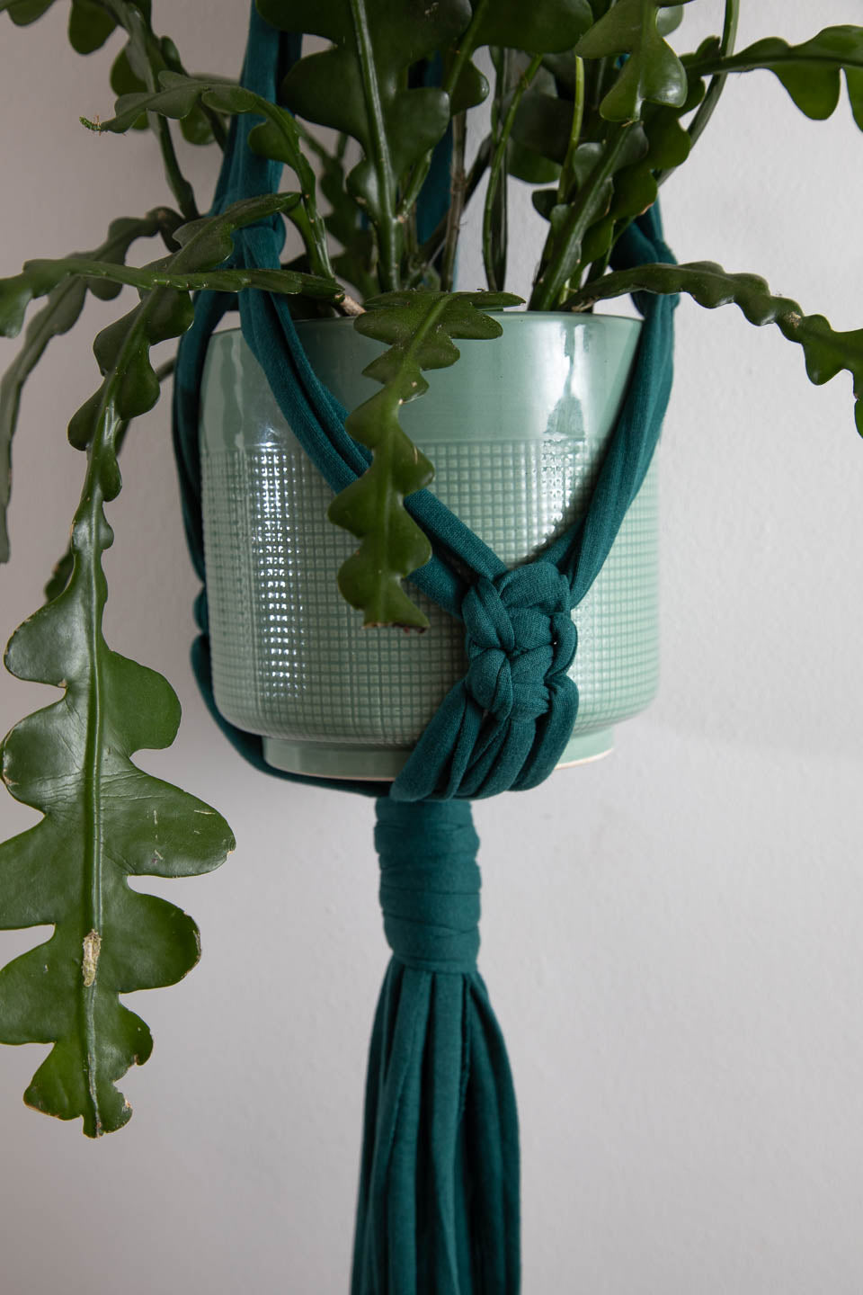 Buy Online Premium Quality and Beautiful Chunky Deep Emerald  Macrame Plant Hanger - Hotpinkhangers