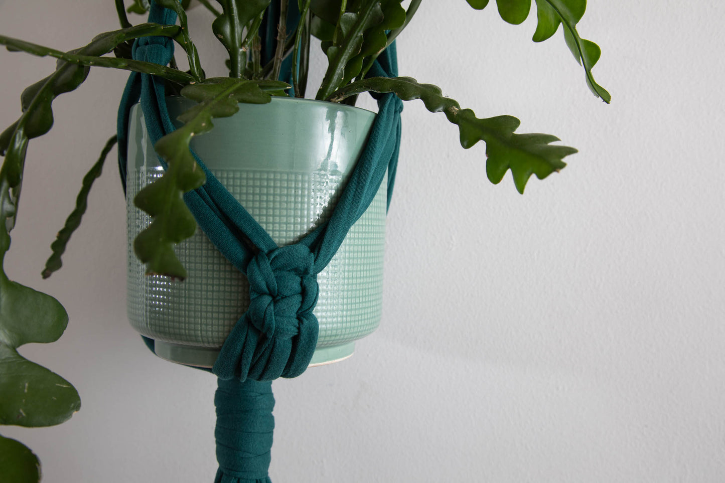 Buy Online Premium Quality and Beautiful Chunky Deep Emerald  Macrame Plant Hanger - Hotpinkhangers