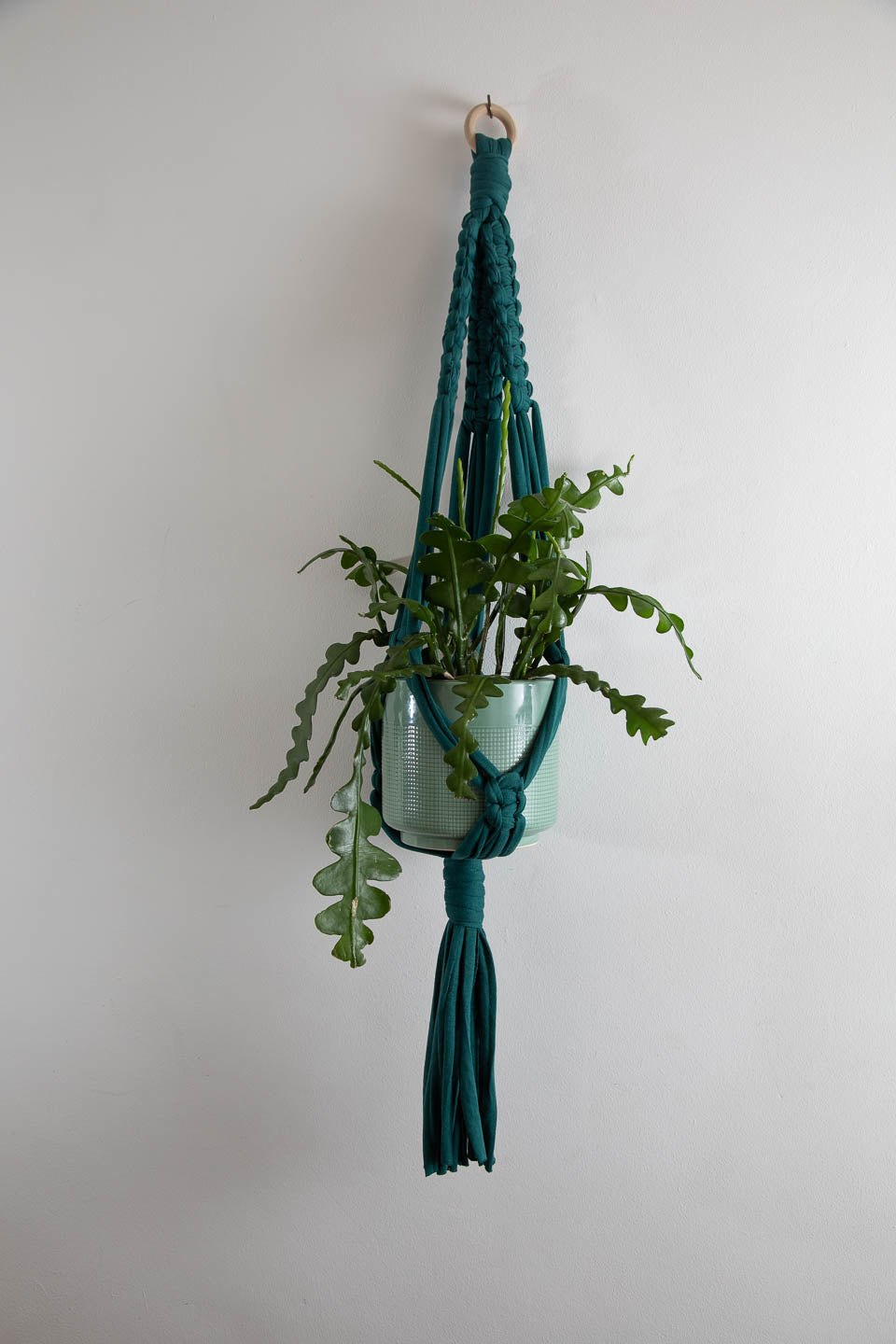 Buy Online Premium Quality and Beautiful Chunky Deep Emerald  Macrame Plant Hanger - Hotpinkhangers