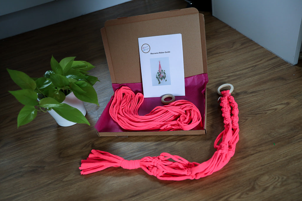 Buy Online Premium Quality and Beautiful Make your own Macrame Plant Hanger Kit - Hotpinkhangers