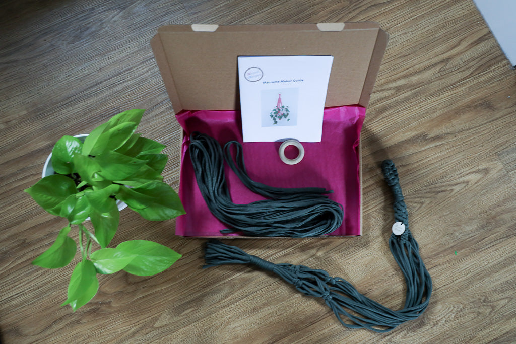 Buy Online Premium Quality and Beautiful Make your own Macrame Plant Hanger Kit - Hotpinkhangers