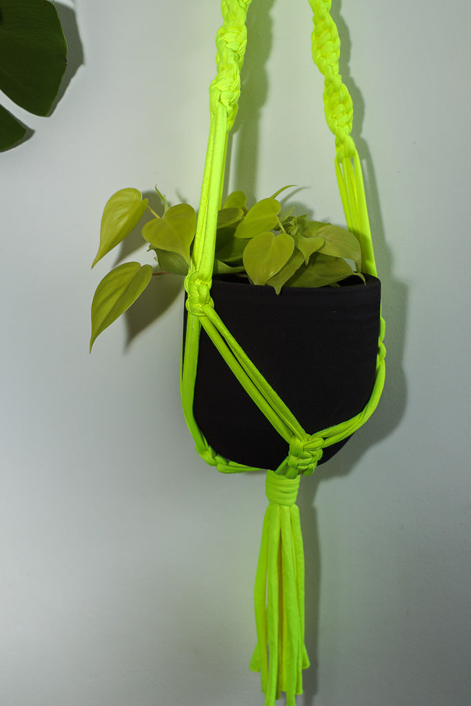 Buy Online Premium Quality and Beautiful Macrame Plant  Hanger -Neon Yellow Limited Collection - Hotpinkhangers