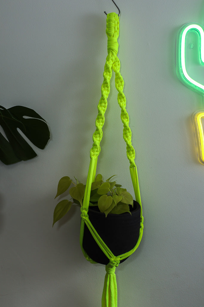 Buy Online Premium Quality and Beautiful Macrame Plant  Hanger -Neon Yellow Limited Collection - Hotpinkhangers