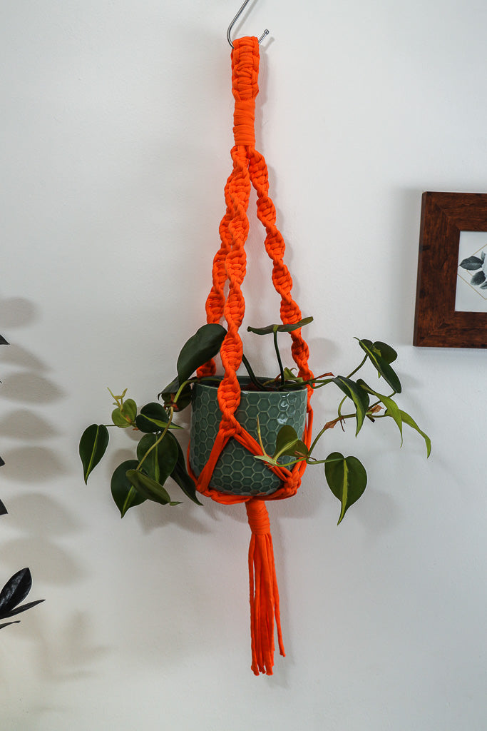 Buy Online Premium Quality and Beautiful Macrame Plant  Hanger -Orange  Limited Collection - Hotpinkhangers