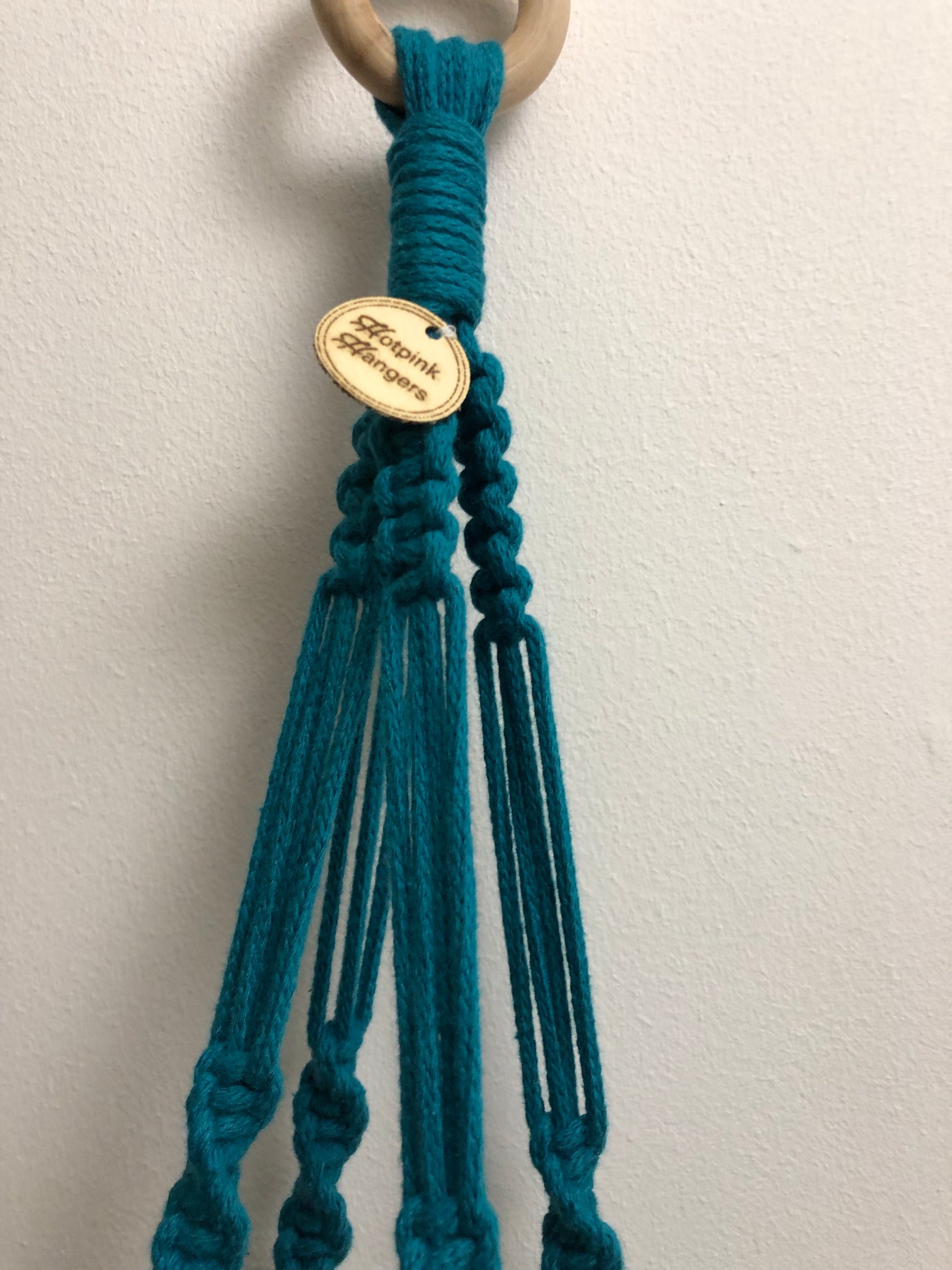 Buy Online Premium Quality and Beautiful Teal Macrame Plant Hanger - Hotpinkhangers