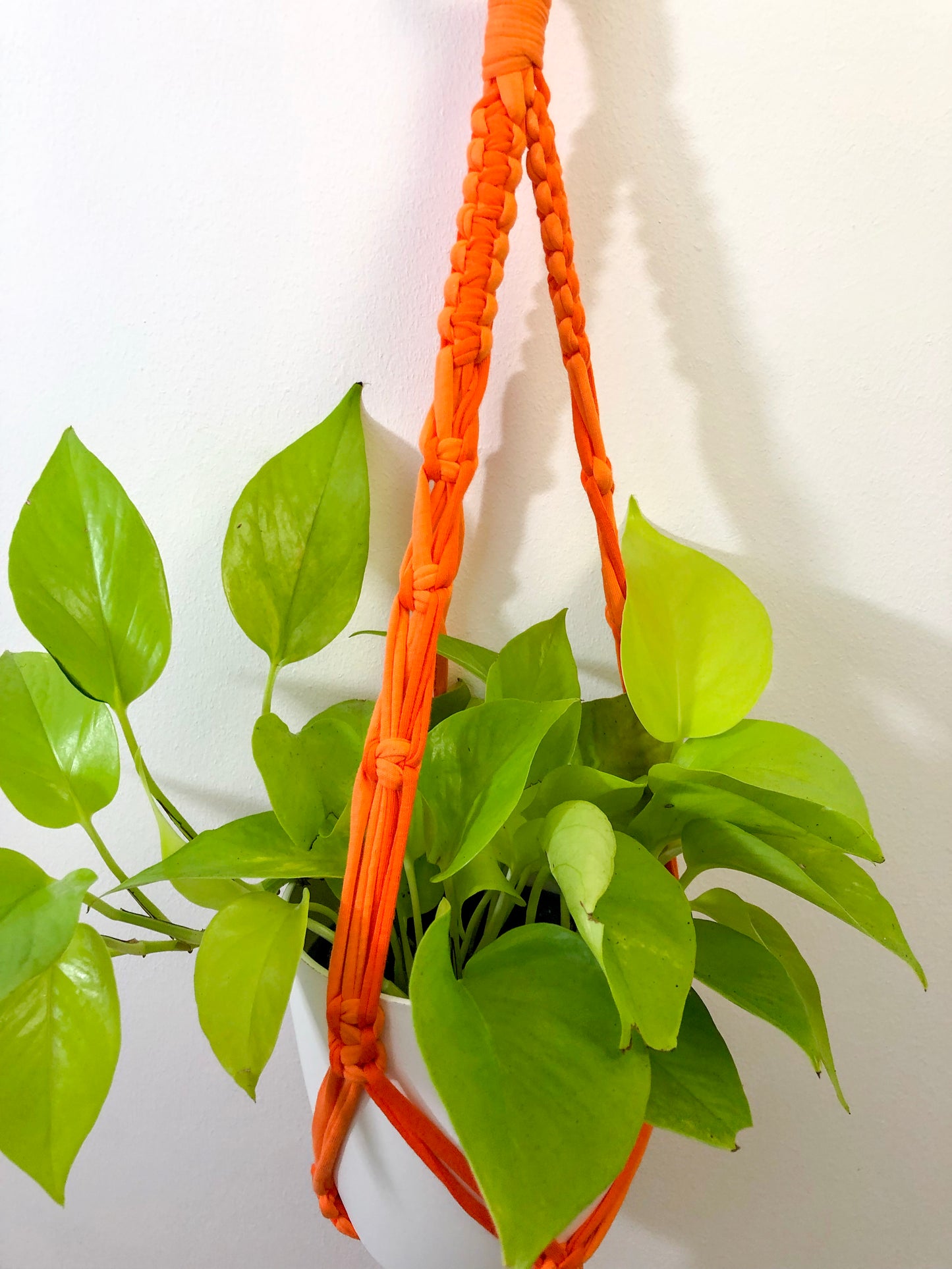 Buy Online Premium Quality and Beautiful Orange Macrame Plant Hanger - Hotpinkhangers