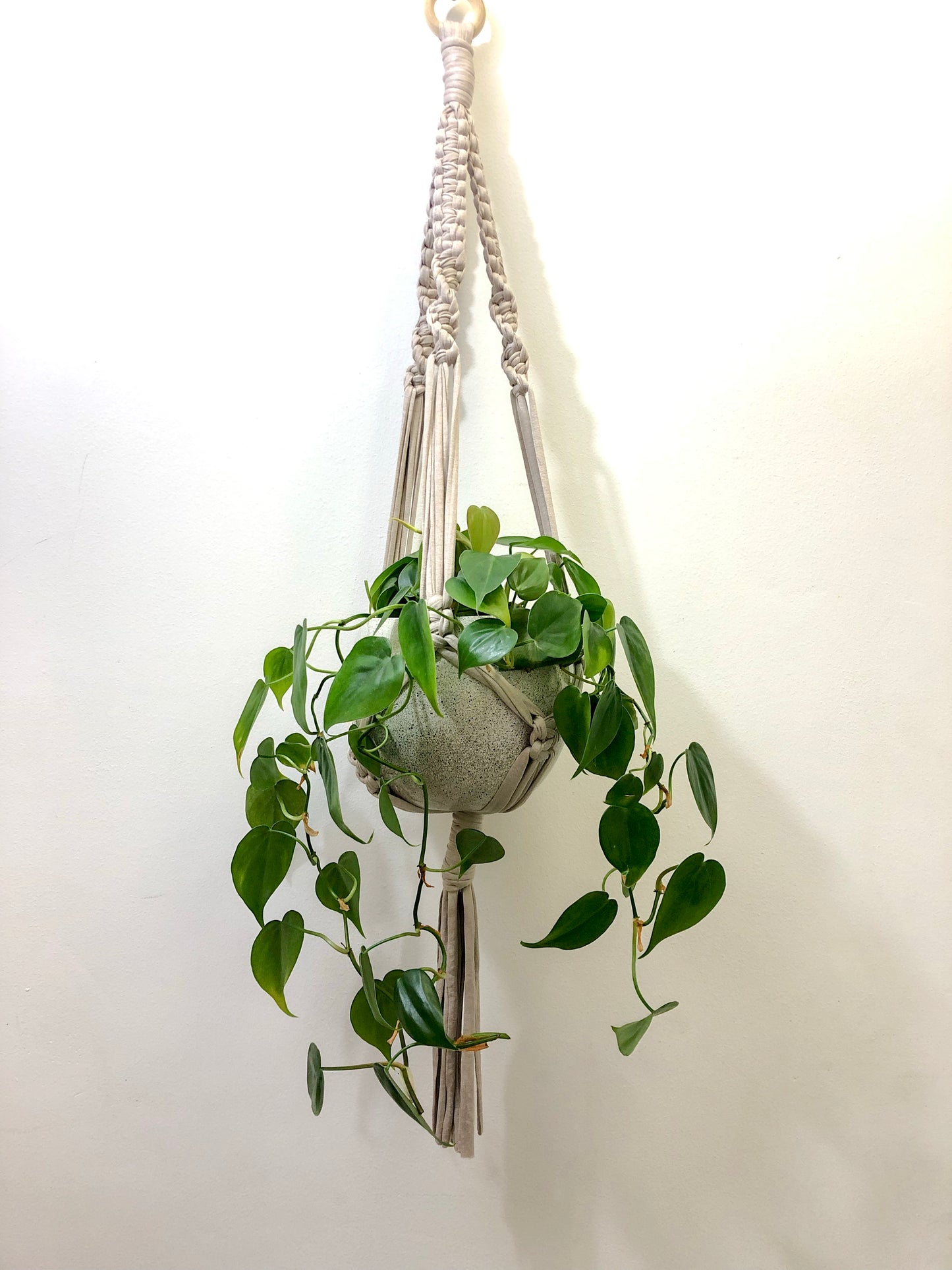 Buy Online Premium Quality and Beautiful Soft Beige Macrame Plant Hanger - Hotpinkhangers