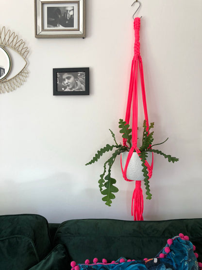 Buy Online Premium Quality and Beautiful The OG Neon Pink Macrame Hanger Twisted - Hotpinkhangers